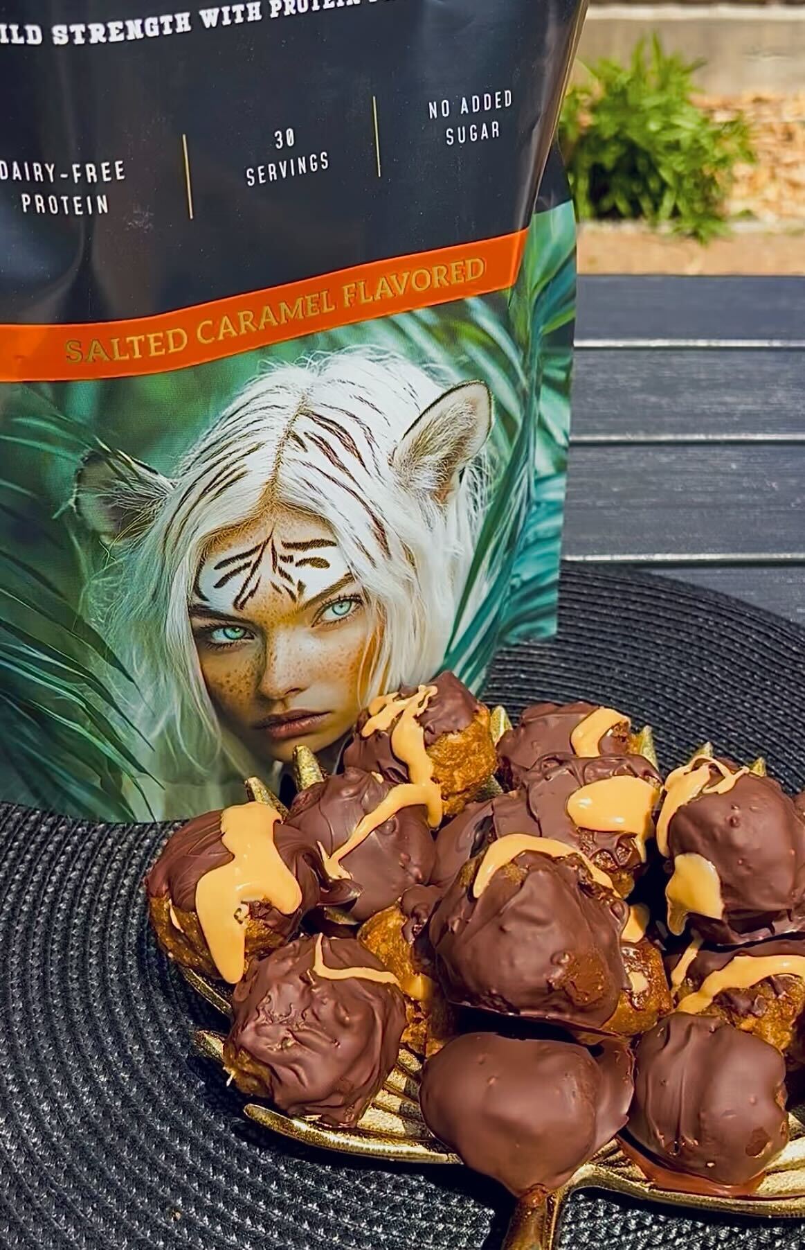 Salted Caramel Protein Peanut Butter Cookie Balls